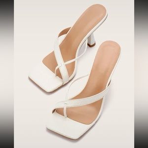 stiletto heeled thong sandals